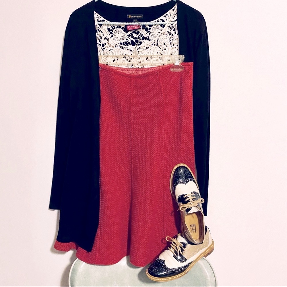 Fuschia Wool Dress Skirt